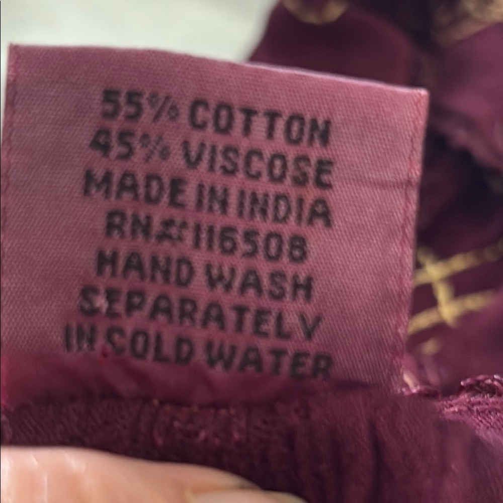 Burgundy and Gold Embroidered Dress - Picture 14 of 16